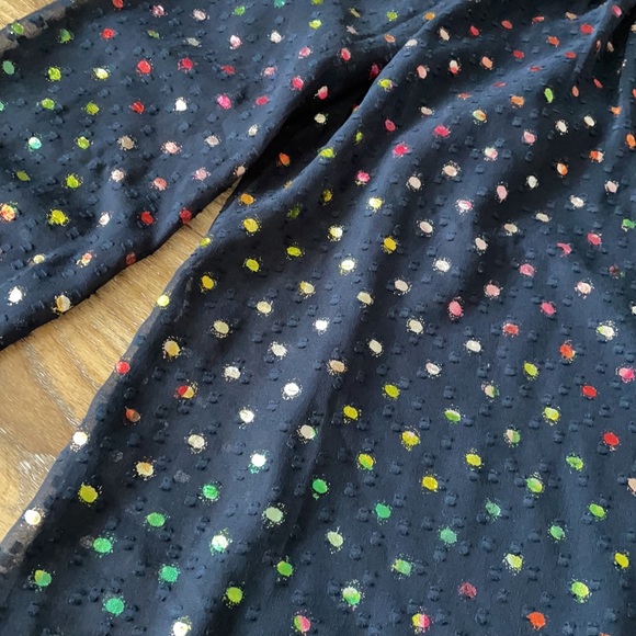 J Crew Pullover Blouse in Rainbow Clip Dot Chiffon - Picture 3 of 13